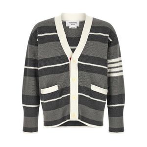 Thom Browne Gray Cotton Men's Cardigan
